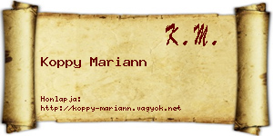 Koppy Mariann névjegykártya