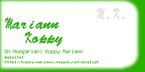 mariann koppy business card